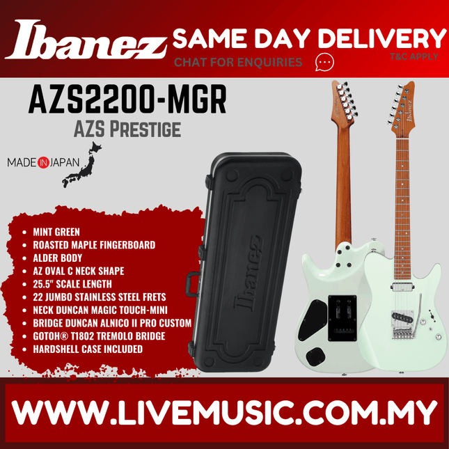 Ibanez Prestige AZS2200-MGR Electric Guitar, Mint Green ( AZS2200 MGR / AZS2200MGR )