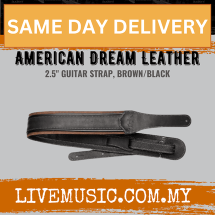 Taylor American Dream Leather Guitar Strap, Brown/Black