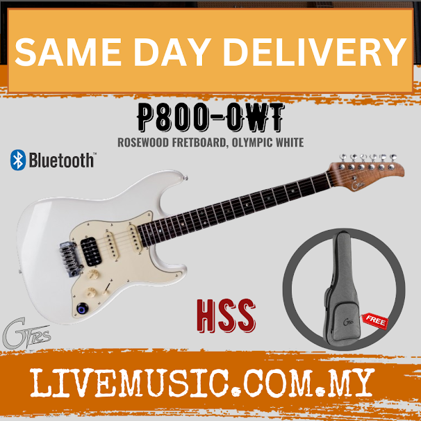 GTRS P800-OWT HSS Series Intelligent Electric Guitar,Rosewood FB-Olympic White
