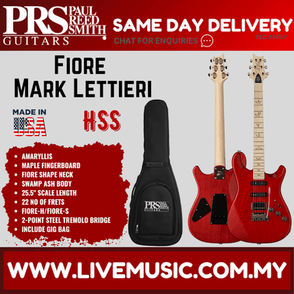 PRS Mark Lettieri Fiore Electric Guitar w/Bag, Amaryllis
