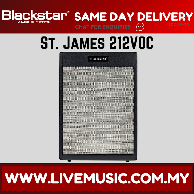 Blackstar St. James 212VOC Fawn Cabinet - Black ( St James 212VOC / StJames212VOC / 212VOC )