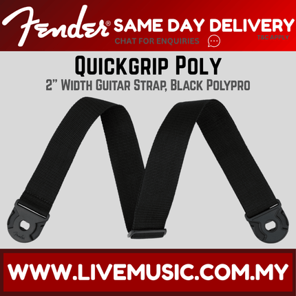 Fender Quickgrip Poly Guitar Strap, Black