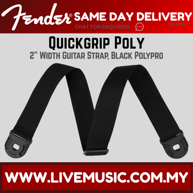 Fender Quickgrip Poly Guitar Strap, Black