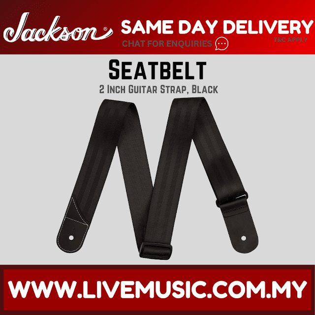 Jackson Seatbelt Shark Fin Guitar Strap, Black