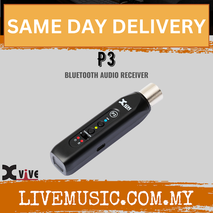 Xvive Audio P3 Mono Bluetooth Audio Receiver for Mixers and Active PA/DJ Systems ( P 3 / P-3 )