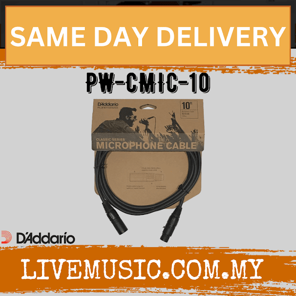 D'Addario Planet Waves PWCMIC-10 Classic Series XLR Microphone Cable, 10 feet (PW-CMIC-10/PWCMIC10)