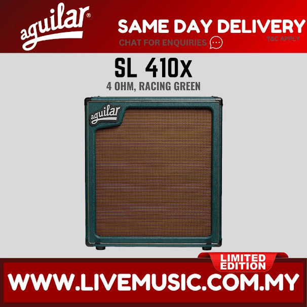 Aguilar Limited SL 410x Speaker Cabinet, 4 ohm, - Racing Green (SL410X SL-410X)