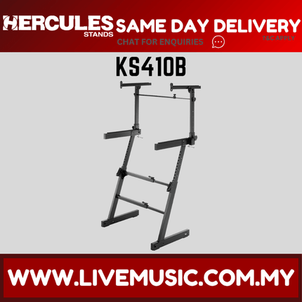 Hercules KS410B Auto-Lock Z-Style Keyboard Stand with EZ-Lok Tier (KS410B)