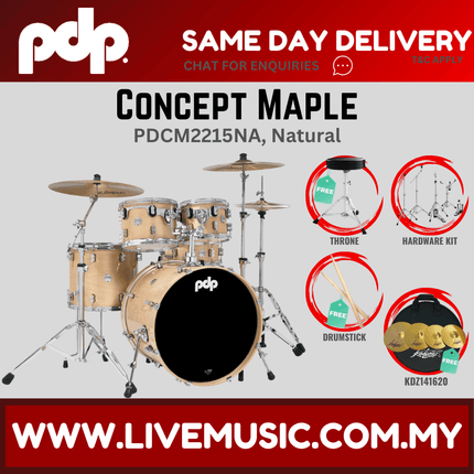 PDP by DW CM5 Concept Maple Shell Pack - 5-piece With KDZ141620 Cymbal Set ( PDCM2215 )