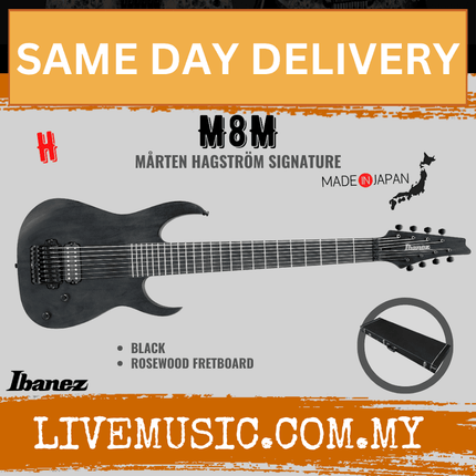 Ibanez M8M-BK Meshuggah Signature 8-String Electric Guitar w/Case - Black (  M8M BK / M8MBK )