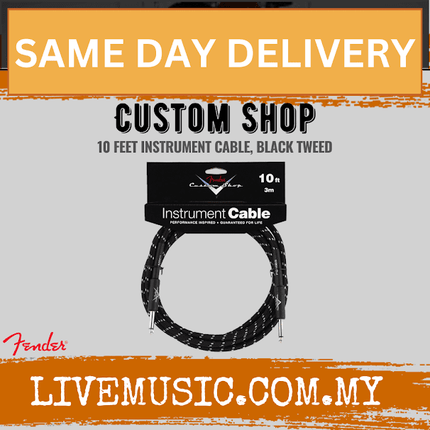 Fender Custom Shop Performance Series 10ft Instrument Cable - Black Tweed