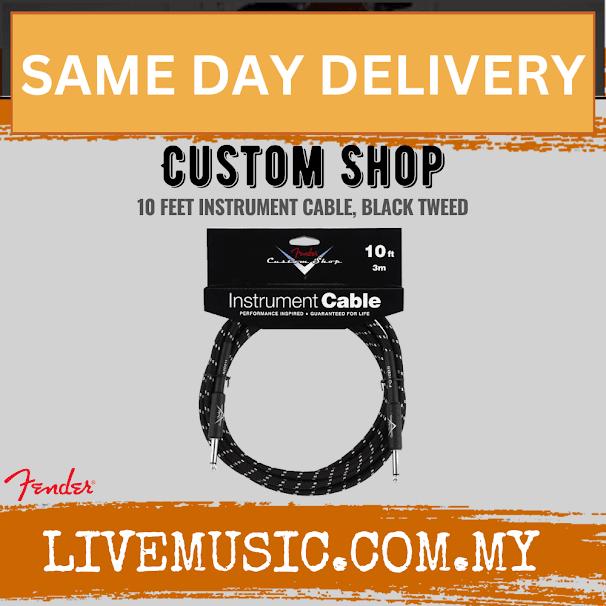 Fender Custom Shop Performance Series 10ft Instrument Cable - Black Tweed