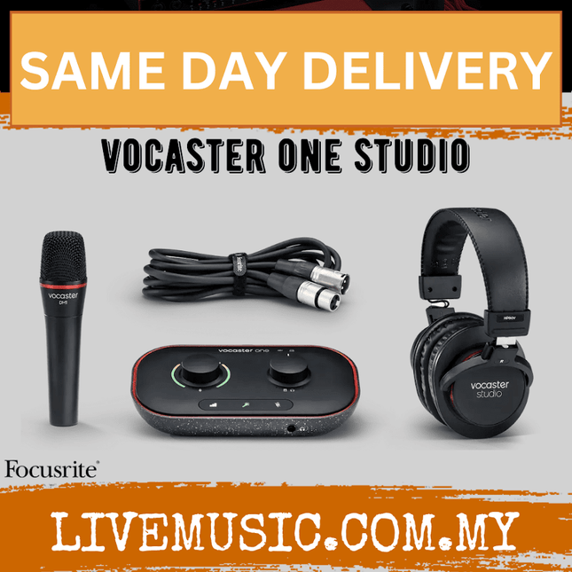 Focusrite Vocaster One USB-C Studio Podcasting Audio Interface Bundle
