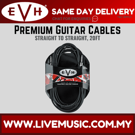 EVH Premium Guitar Cable, Straight to Straight, 20ft