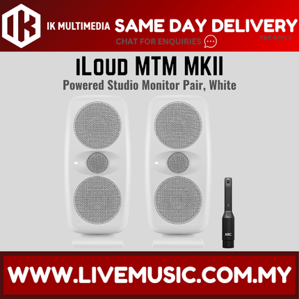 IK Multimedia iLoud MTM MKII Powered Studio Monitor Pair, White