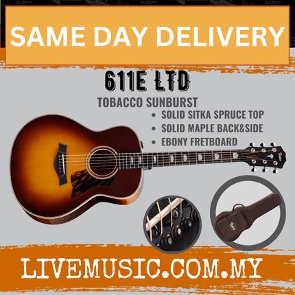 Taylor 611e-LTD Grand Theater Acoustic-Electric Guitar, Tobacco Sunburst