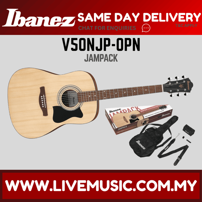 Ibanez V50NJP Acoustic Guitar Jampack - Vintage Sunburst / Natural High Gloss ( V50N-JP / V50N JP )