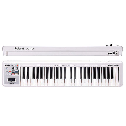 Roland A-49 49-Keys MIDI Keyboard Controller with USB Cable - White (A49)
