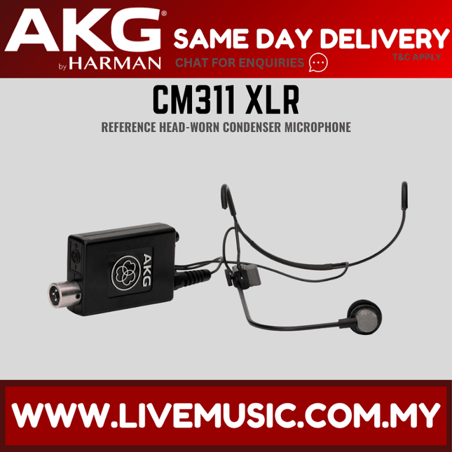 AKG CM311 XLR Reference Head-Worn Condenser Microphone with XLR Connector (CM311XLR)