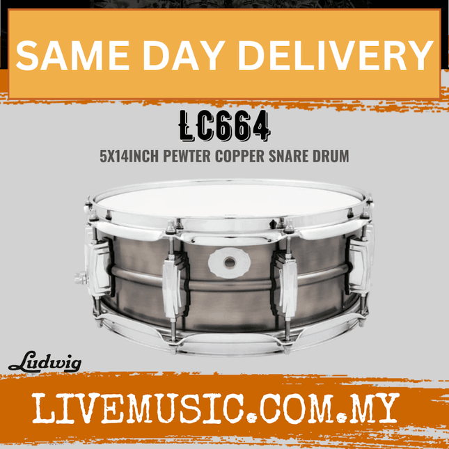 Ludwig LC664 5x14inch Pewter Copper Phonic Snare Drum