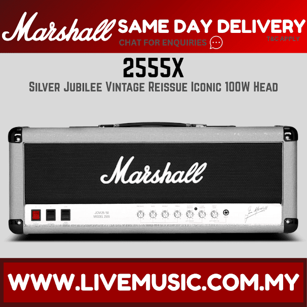Marshall 2555X-E Silver Jubilee 100watt Tube Guitar Amplifier Head (2555X)