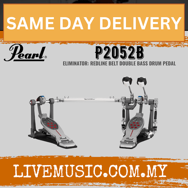 Pearl P-2052B Eliminator: Redline Double Bass Drum Pedal (P2052B/P 2052B)