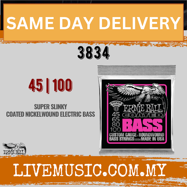 Ernie Ball 3834 Bass guitar Strings Coated Super Slinky (45-100/EB3834)