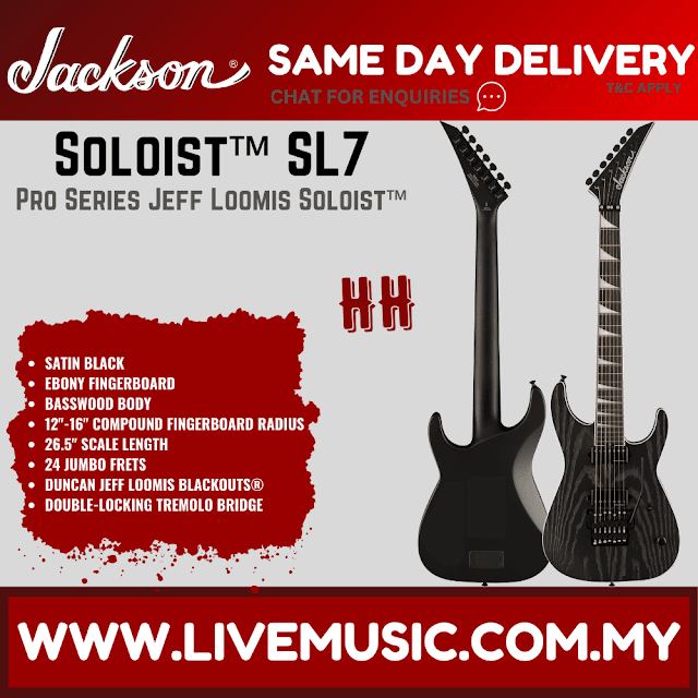 Jackson Pro Series Jeff Loomis Signature Soloist SL7 Electric Guitar, Black