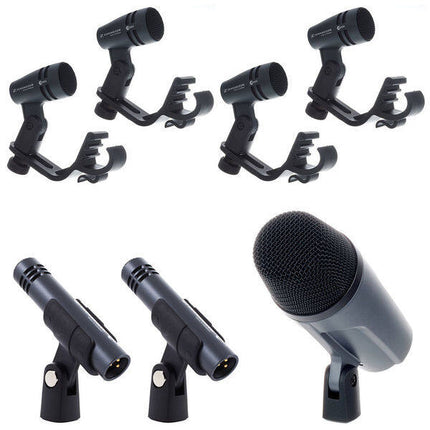 Sennheiser E600 Drum Microphone Pack with Kick Drum Mic, 4 Snare/Tom Mics, 2 Condenser Mics & Aluminum Case (E-600)