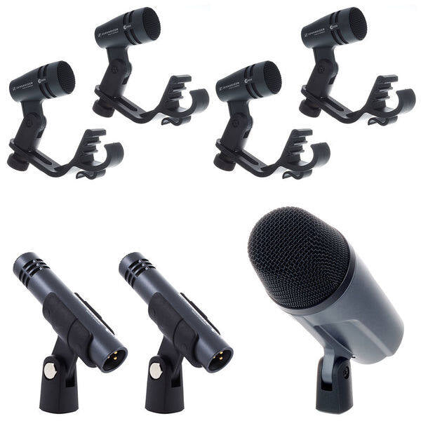 Sennheiser E600 Drum Microphone Pack with Kick Drum Mic, 4 Snare/Tom Mics, 2 Condenser Mics & Aluminum Case (E-600)