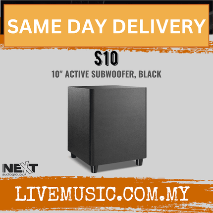NEXT Audio S10 10" Active Subwoofer with High Level Inputs - Black ( S-10 / S 10 )
