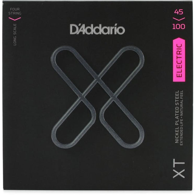 D'Addario XTB45100 XT Nickel Plated Steel Electric Bass String Set (Daddario)