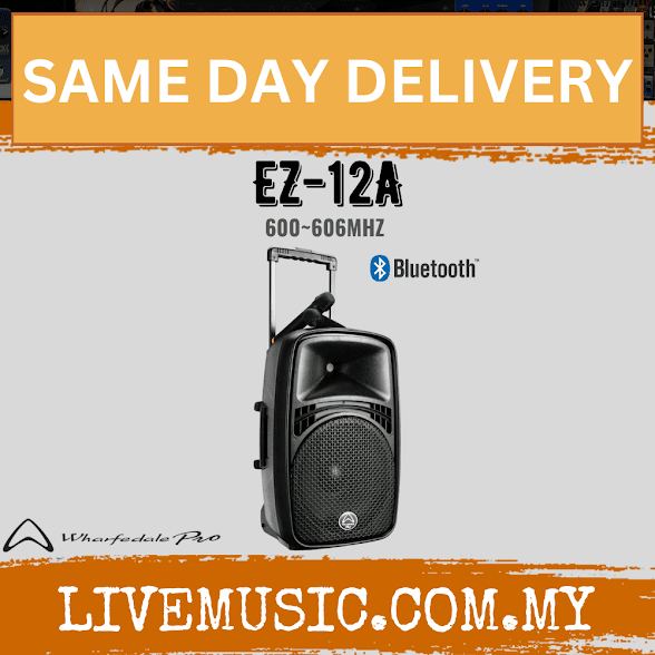 WHARFEDALE PRO EZ-12A Series 100 Watts Peak 12" Portable PA Speaker c/w 2 Wireless Mic (EZ 12A/EZ12A)