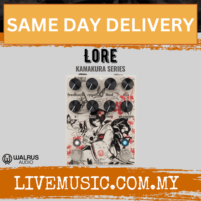 Walrus Audio Lore Reverse Soundscape Generator Guitar Effects Pedal, Kamakura Series