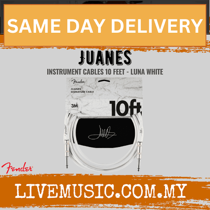 Fender Juanes 10ft Instrument Cable, Luna White