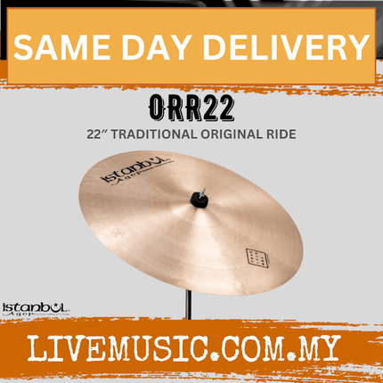 22-inch traditional ride cymbal on stand, bronze Istanbul Agop ORR22