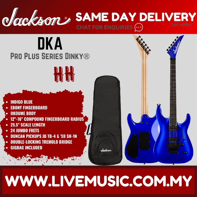 Jackson Pro Plus Series DKA Electric Guitar, Ebony FB, Indigo Blue