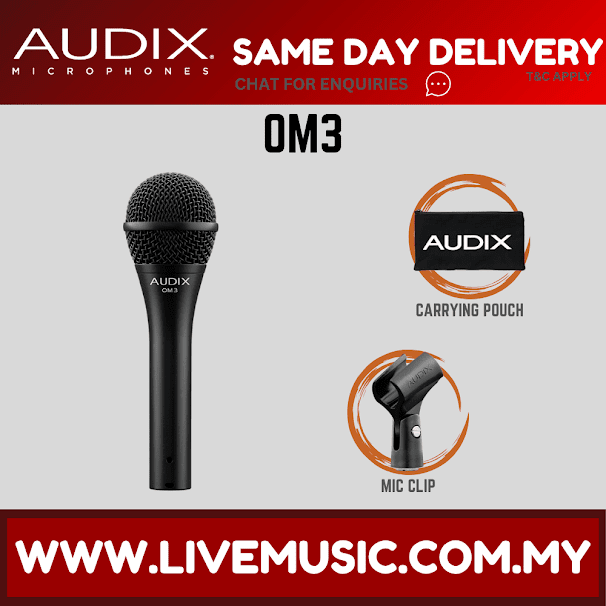 Audix OM3 Hypercardioid Dynamic Vocal Microphone ( OM-3 / OM 3 )
