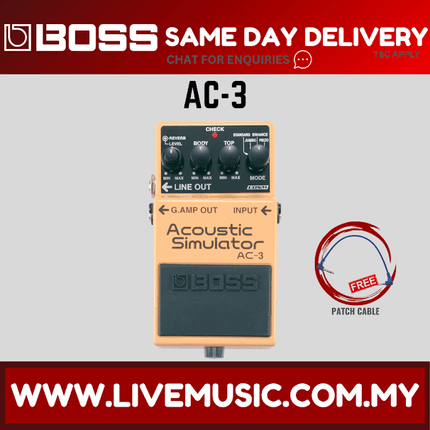 Boss AC-3 - Acoustic Simulator Guitar Effect Pedal (AC3)
