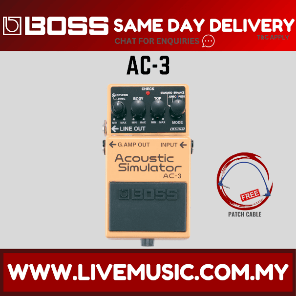 Boss AC-3 - Acoustic Simulator Guitar Effect Pedal (AC3)