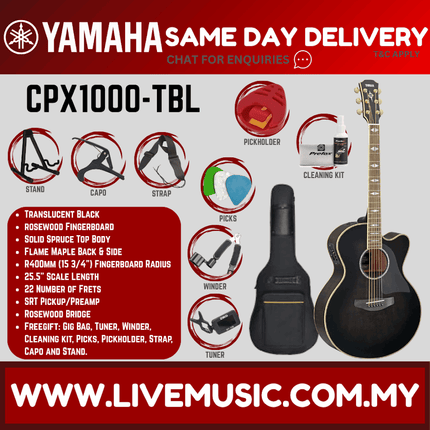 Yamaha CPX1000 41'' Medium Jumbo Solid Spruce Acoustic-Electric Guitar - ( CPX-1000 / CPX 1000 )