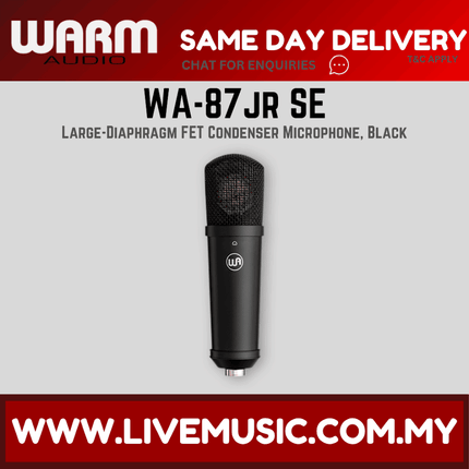 Warm Audio WA-87JR SE Large-Diaphragm FET Condenser Microphone, Black ( WA 87JR SE WA87JRSE )