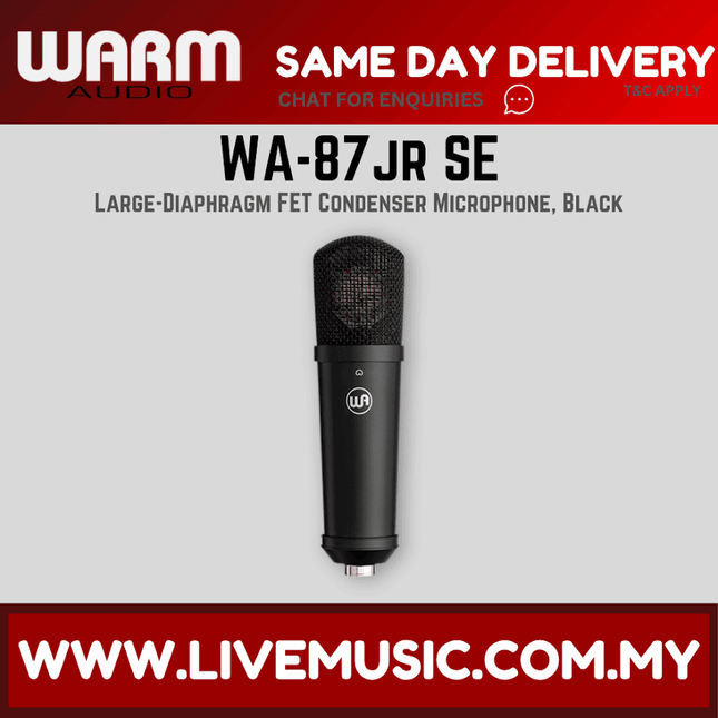 Warm Audio WA-87JR SE Large-Diaphragm FET Condenser Microphone, Black ( WA 87JR SE WA87JRSE )