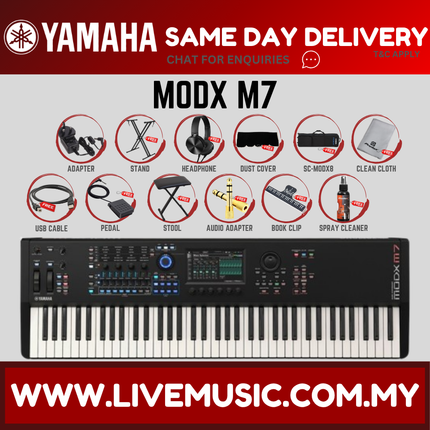 Yamaha MODX M7 76 Semi-weighted Key Synthesizer with Yamaha ORIGINAL Padded Bag ( MODXM7 / MODX-M7 ) Replace MODX 7+ MODX7+