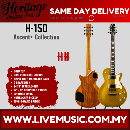Heritage Ascent+ Collection H-150 Electric Guitar, Gold Top ( H-150 )