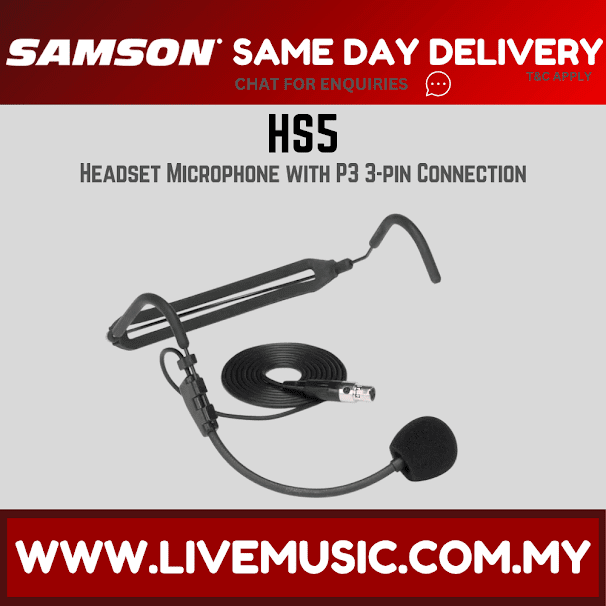Samson HS5 Headset Microphone For Wireless System ( HS 5 / HS-5 )
