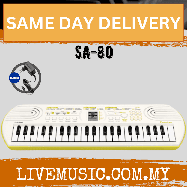 Casio SA-80 Casiotone 44 Key Kids Mini Portable Keyboard with Adapter ( SA 80 / SA80 )