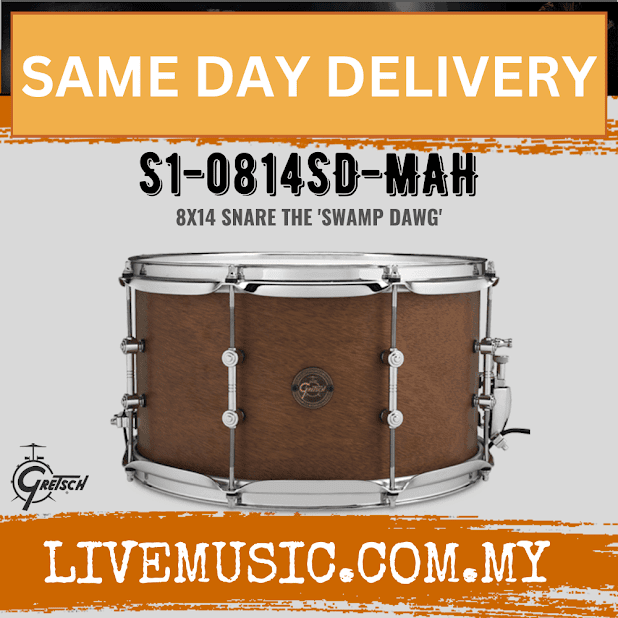 Gretsch S1-0814SD-MAH 8x14inch The Swamp Dawg Snare Drum