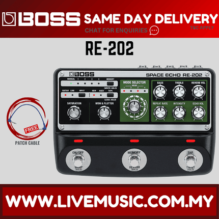 Boss RE-202 Space Echo Digital Delay Pedal (RE202 / RE 202)