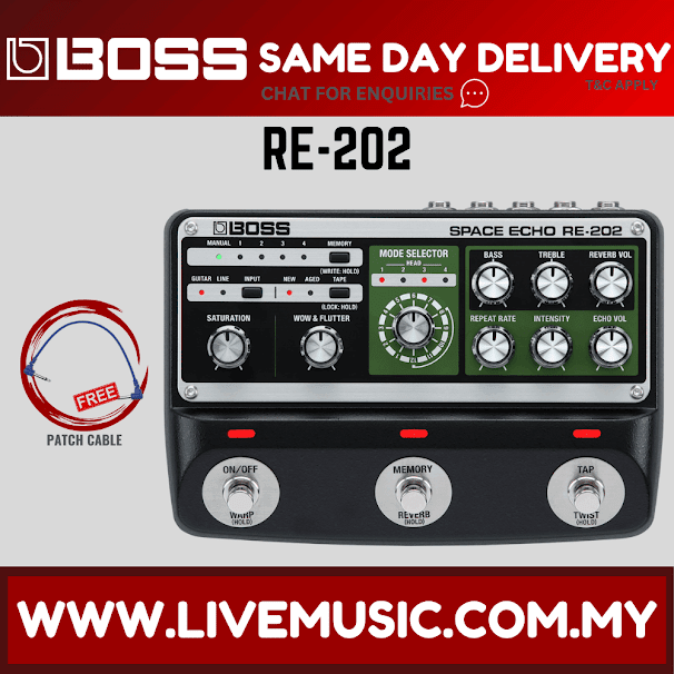 Boss RE-202 Space Echo Digital Delay Pedal (RE202 / RE 202)